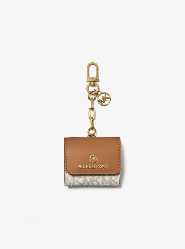 Damske Puzdro Na Mobil Michael Kors Logo Clip Case For Apple AirPods® Hnedožltý Hnede - Doplnky Michael Kors Obchod | WXFMS-2016